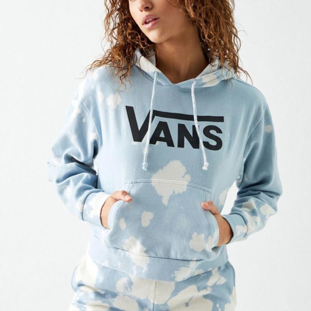 Vans Oxide Cloud Tie-Dye Crop Pullover Hoodie Sweatshirt Size S